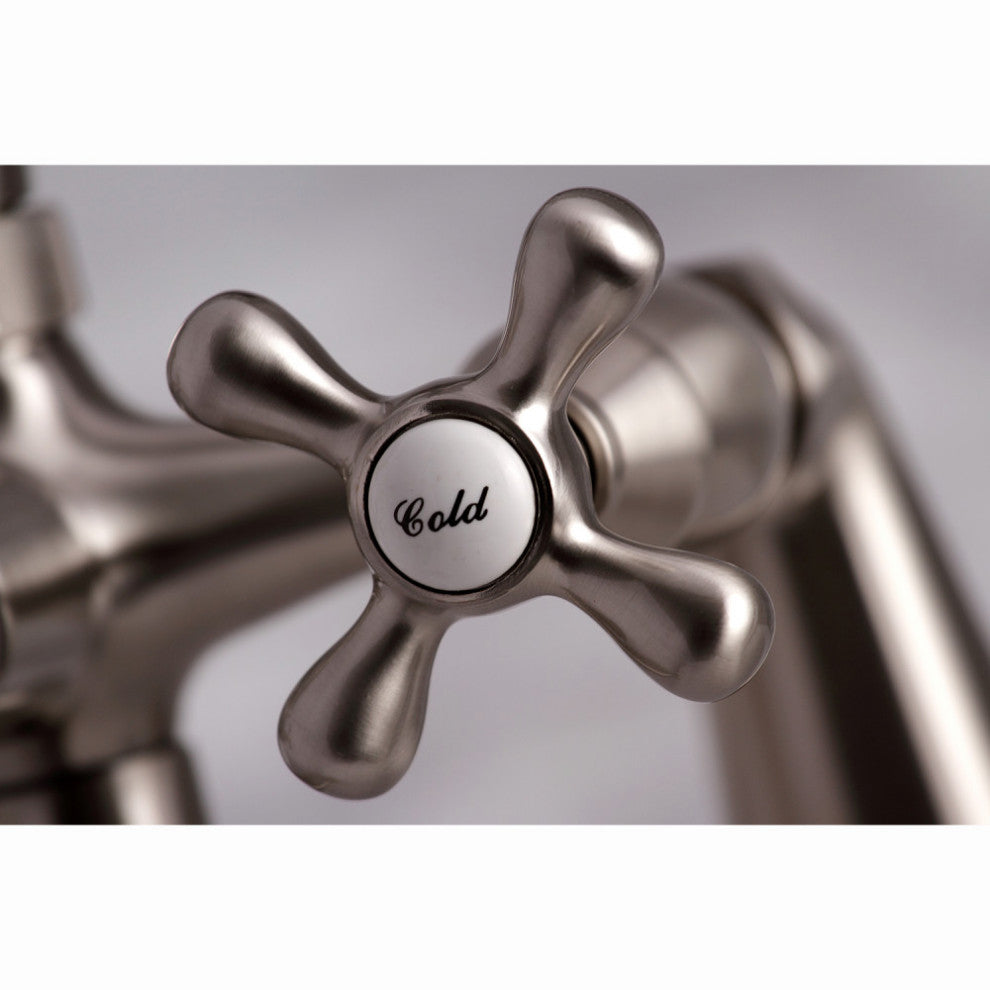 Kingston Brass Clawfoot Tub Faucet With Hand Shower, Brushed Nickel