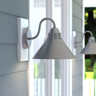 Outland 10" Outdoor Wall Light Brushed Pewter