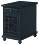 Elegant Chairside Table with Charging Station, Catalina Blue