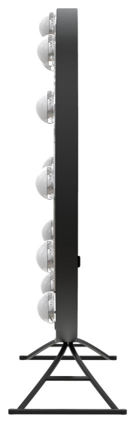 Hollywood Round XL Tri tone LED Makeup Mirror, Black