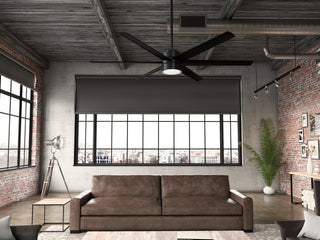 Hunter 72" Solaria Outdoor Matte Black Ceiling Fan With LED Light and Remote