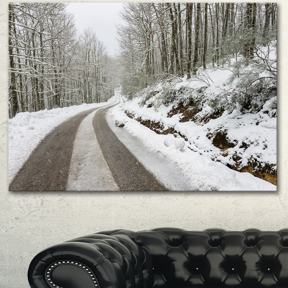 Snow Storm at Piornedo Spain, Large Landscape Canvas Art, 60"x28"