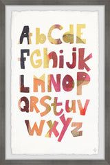 "Multi-color Alphabet" Framed Painting Print, 8"x12"