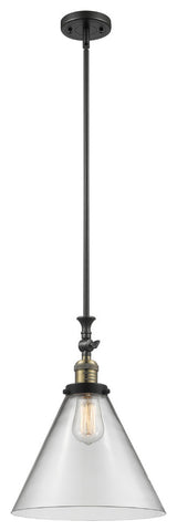 X-Large Cone 1-Light Mini Pendant, Black Antique Brass, Clear
