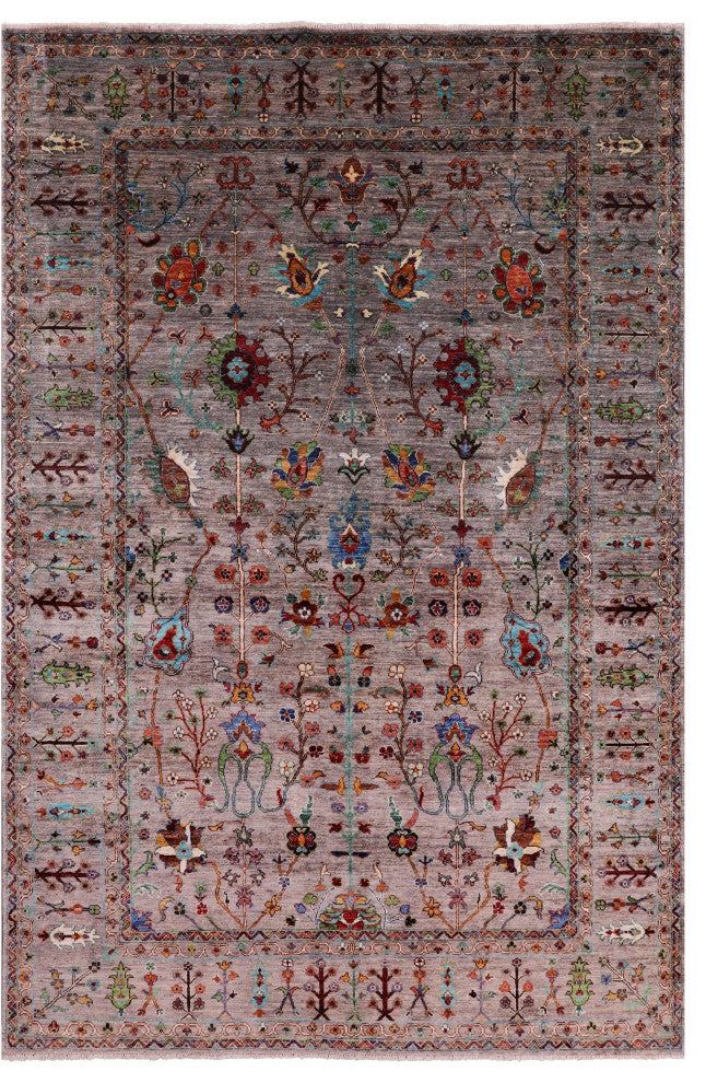 6' 6" X 9' 9" Persian Tabriz Hand-Knotted Wool Rug Q5724