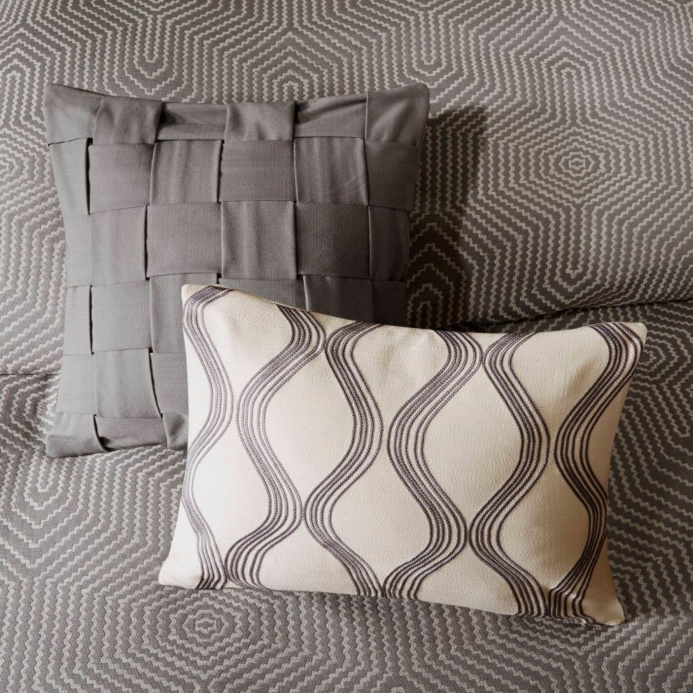 Madison Park Signature Shades of Grey Comforter Set, Grey King