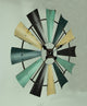 Rustic Colored Metal Farmhouse Windmill Wall Clock
