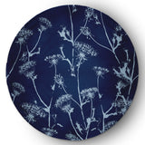 Windy Blossom Modern & Contemporary Chenille Area Rug, Navy, 5' Round