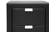 Frey Upholstered Nightstand, Black