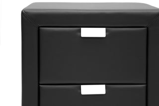 Frey Upholstered Nightstand, Black