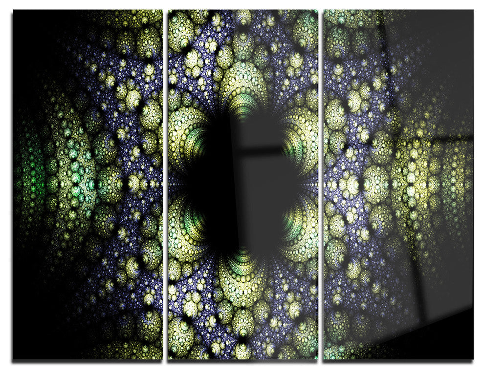 "Into the Center of Fraction" Digital Metal Wall Art, 3 Panels, 36"x28"