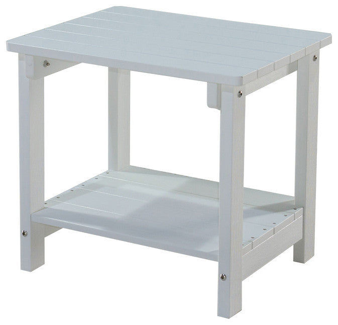Orlando Plastic Wood End Table, White