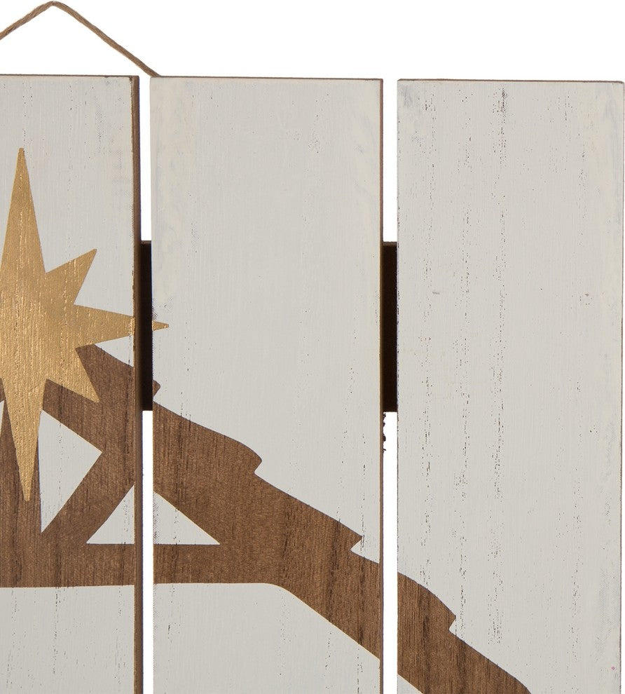 27.95" Wooden Nativity Wall Decor