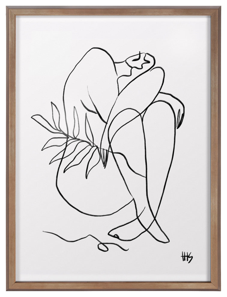 Blake Summer Lines 5 Framed Printed Glass by Maggie Stephenson, Gold 18x24