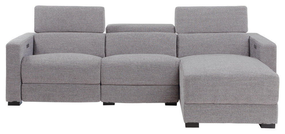Zara Power Reclining Sectional, Light Gray