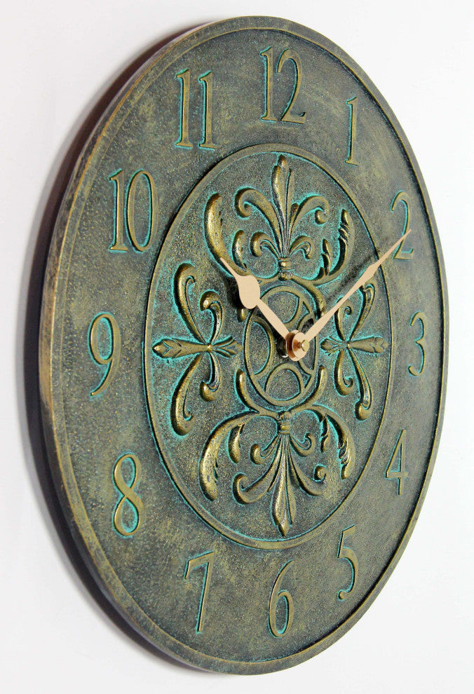 Blanc Fleur Aged Bronze Clock