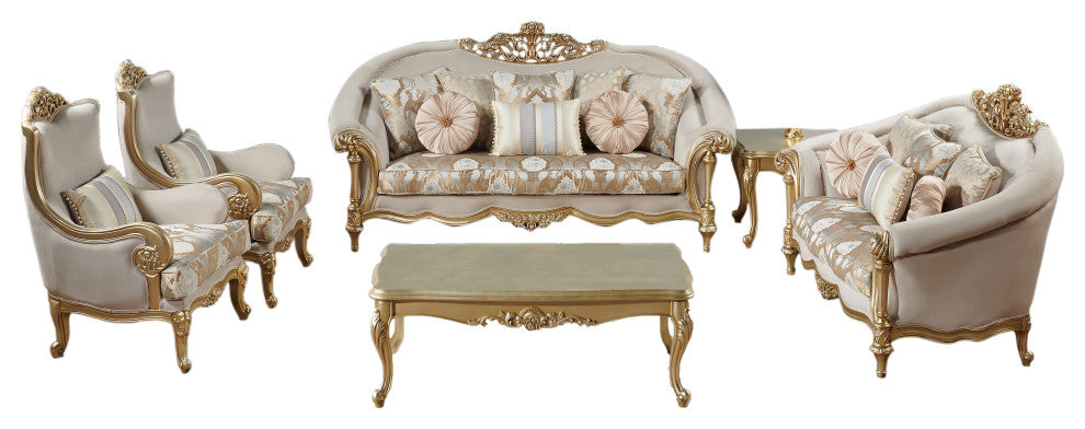 Milan Victorian 6-Piece Complete Living Room Set