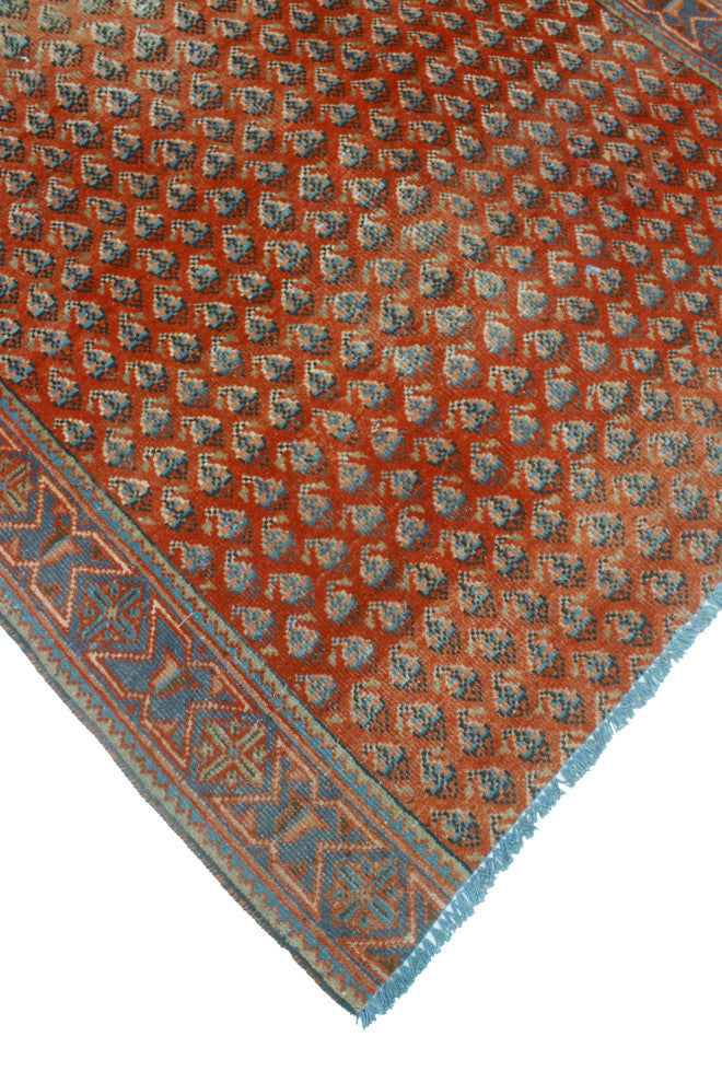 Vintage Distressed Camila Red/Navy Runner, 3'9x9'0