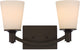 Nuvo Laguna 2-Light Vanity With Glass Aged Bronze, White