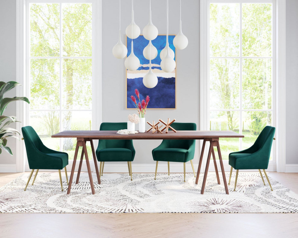 Side Dining Chair, Steel Metal, Fabric, Green, Gold, Bar Kitchen Cafe Bistro