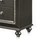 Contemporary Style 9 Drawer Wooden Dresser with Turned Legs, Gray
