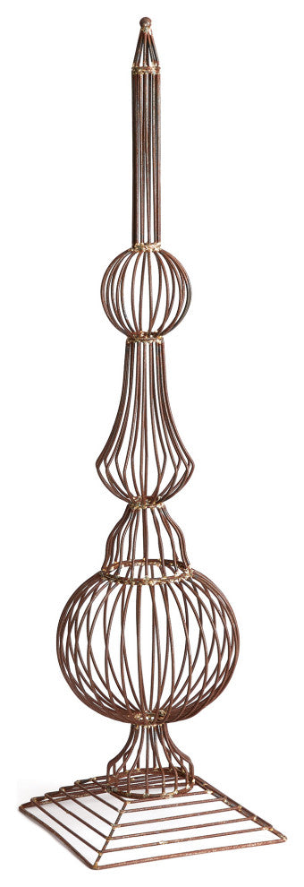 Weathered Metal Wire Finial Garden Structure