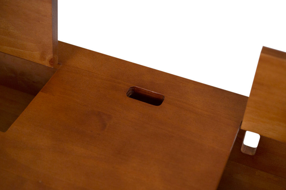 Memomad Bali Home Office Solid Wood Desk with Drawers (Caramel)