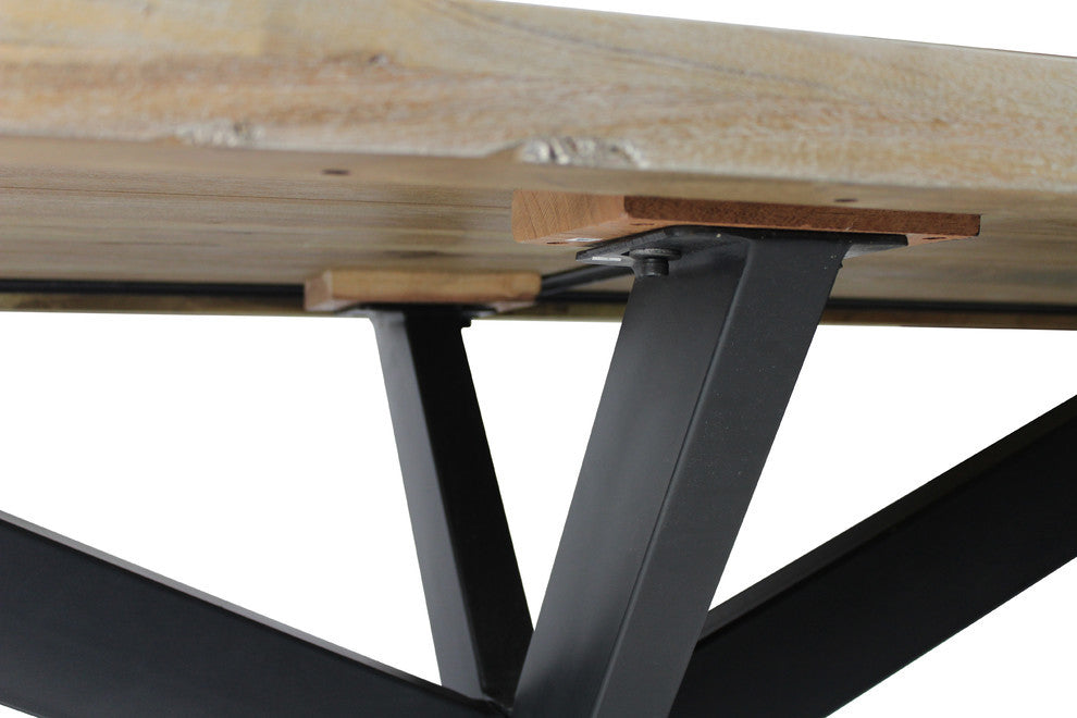 Redondo Dining Table With Mango Wood Top and Iron Legs