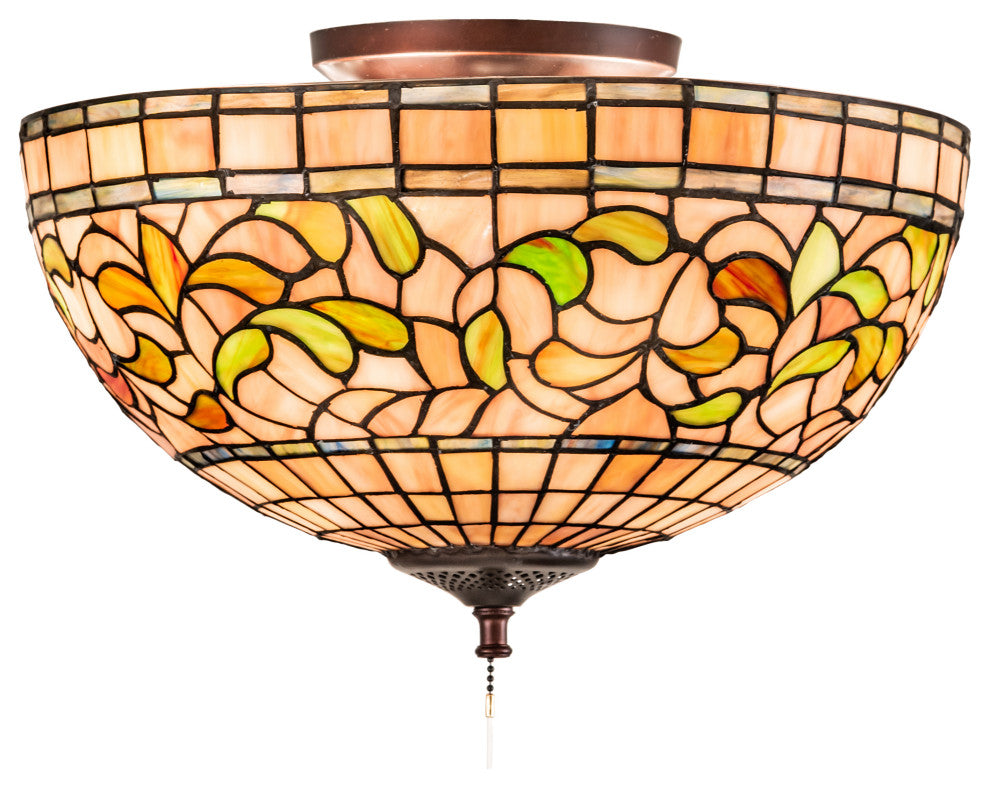 16 Wide Tiffany Turning Leaf Flushmount
