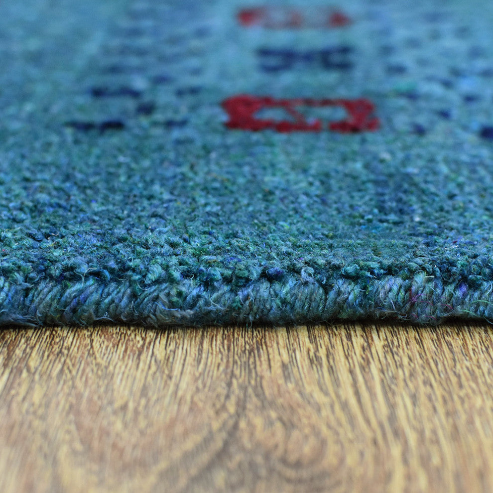 HAND KNOTTED LOOM SILK ECO-FRIENDLY RUGS-5'x8',Rectangle,Light Blue,Contemporary