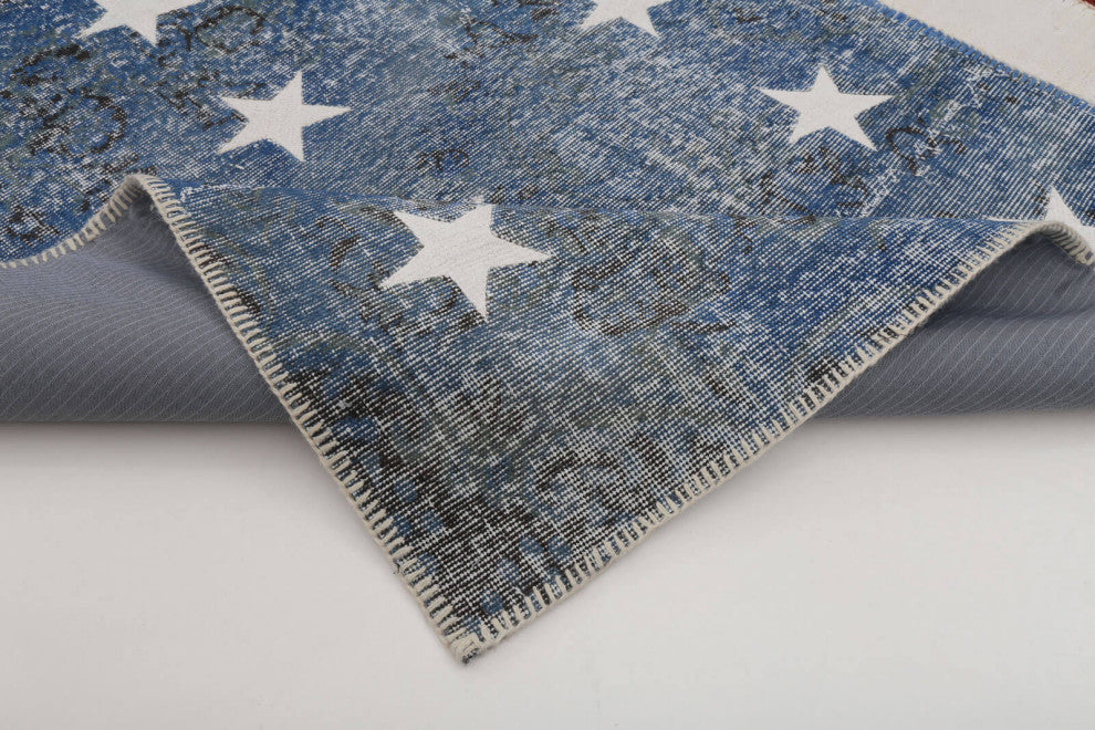 Rug N Carpet - Handwoven Anatolian 8' 0'' x 9' 10'' Flag Patchwork Rug