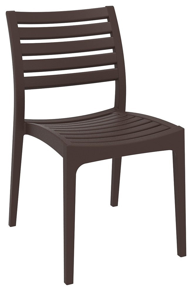 Ares Resin Rectangle Dining Set With 6 Chairs, Brown