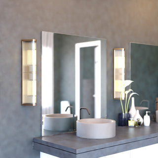 Barbier 2-Light Antique Gold Brass Modern Wall Sconce, Bathroom Vanity Fixture, Antique Gold