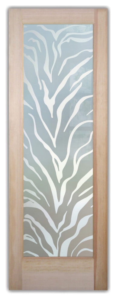 Interior Prehung Door or Interior Slab Door - Tiger Stripes - Primed - 28" x...