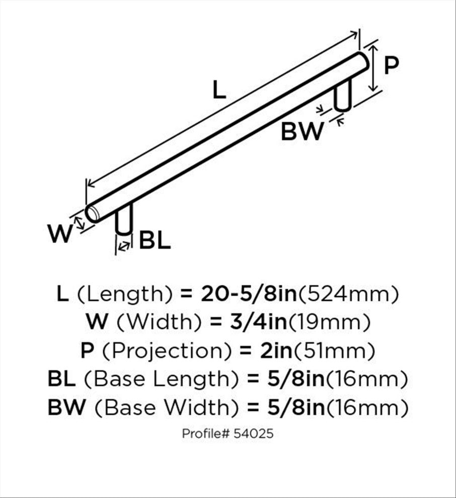 Bar Pulls 18" Center-to-Center Polished Nickel Appliance Pull