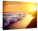 "Bright Yellow Sky With Foam Waves" Seashore Wall Art, 20"x12"