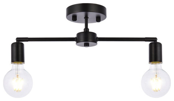 Zac 2-Light Black Flush Mount