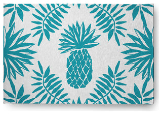4' x 6' Pineapple Leaves Spring Chenille Indoor/Outdoor Rug