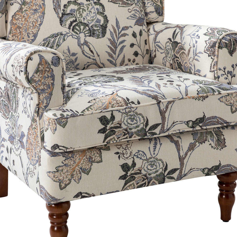 Wooden Upholstered Armchair, Set of 2, Green