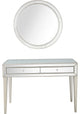 Silver Beaded Mirror and Console Table