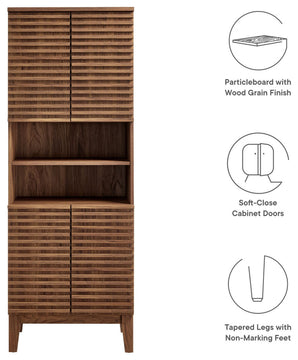 Render Tall Bathroom Storage Cabinet, Walnut