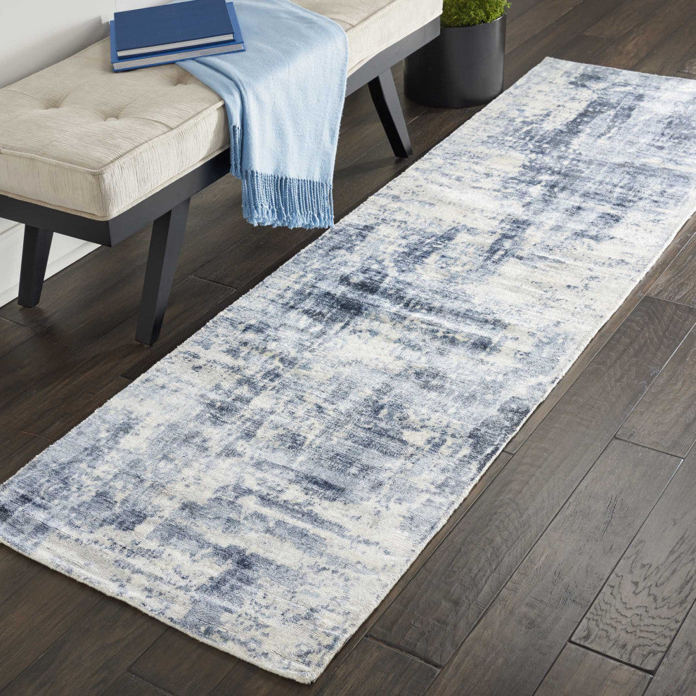 Kathy Ireland Safari Dreams Blue Area Rug By Nourison, 2'3"x8'