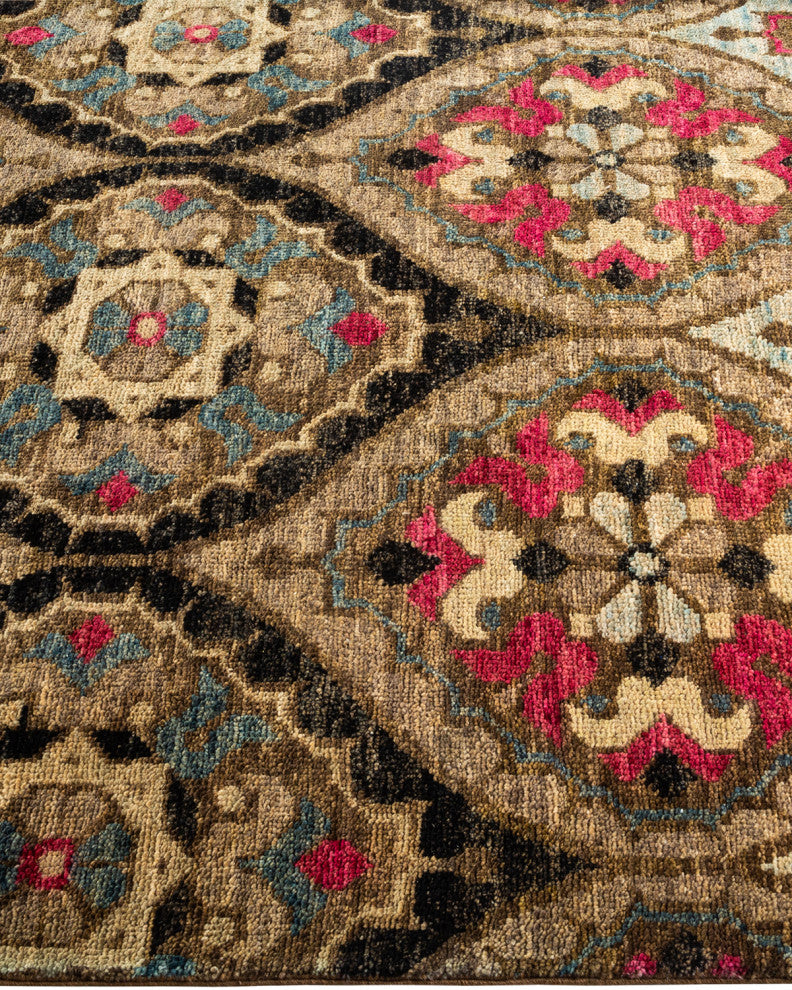 Modern, One-of-a-Kind Hand-Knotted Area Rug Multi, 4' 0" x 6' 0"