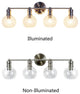 Oxa Transitional Brushed Nickel 4 Light Vanity Bath Light 30" Wide