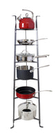 Handcrafted 6-Tier Gourmet Cookware Stand Hammered Steel