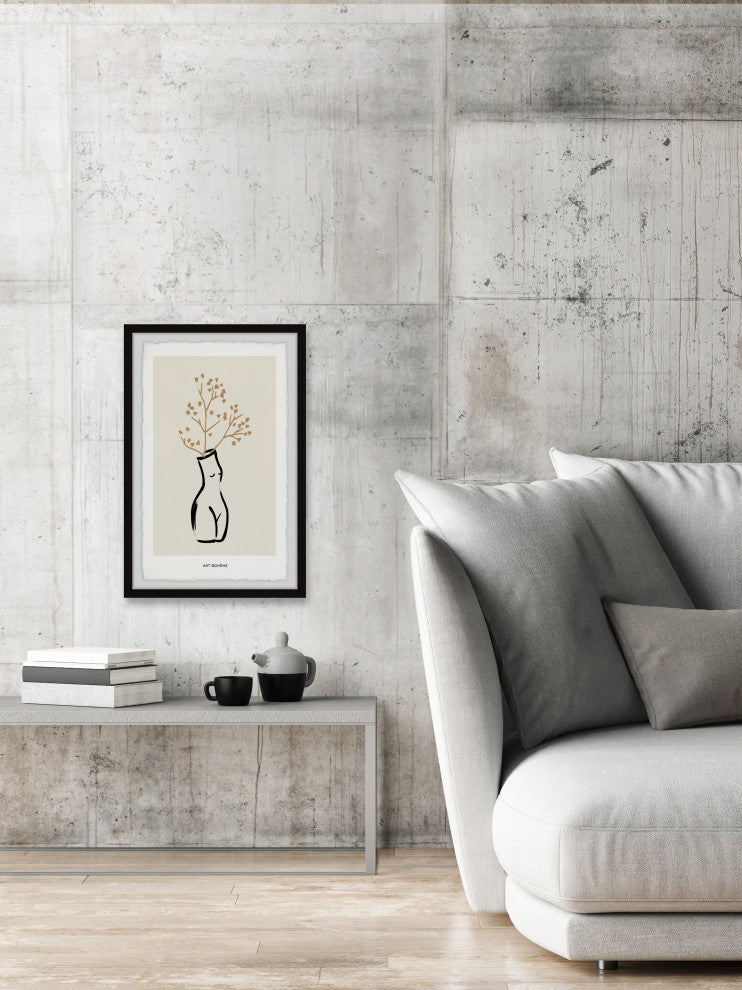 "Body Figure Vase" Framed Painting Print, 8x12