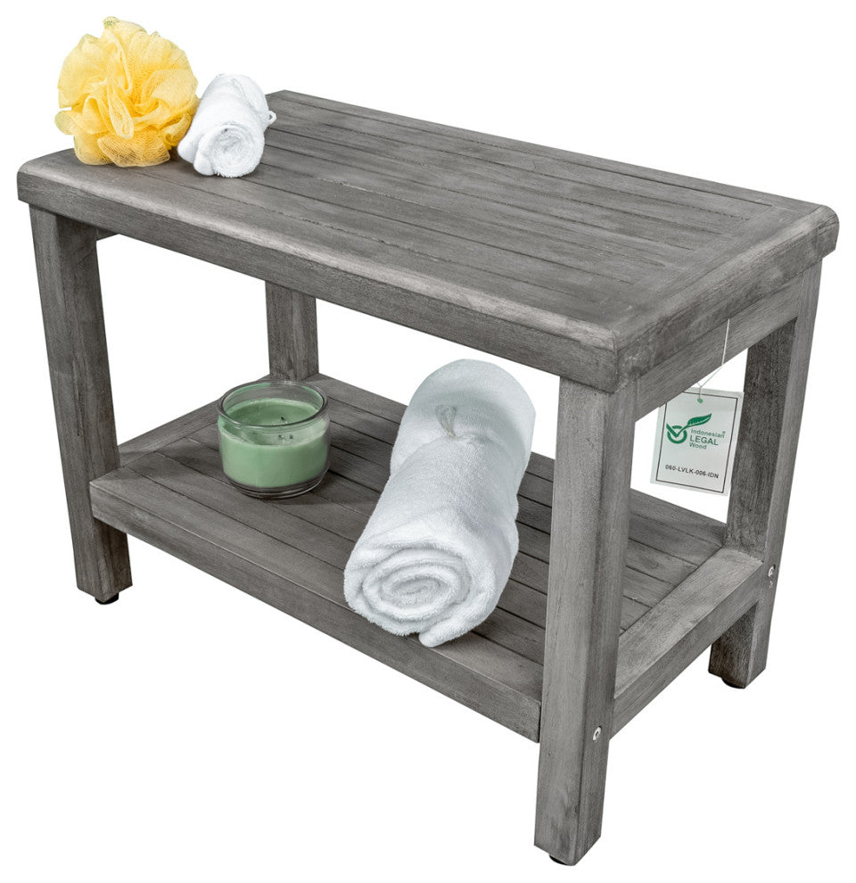 CoastalVogue Eleganto 24" Wide ShowerBench GR115, Gray