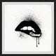 "Black Drip Lips" Framed Painting Print, 12"x12"