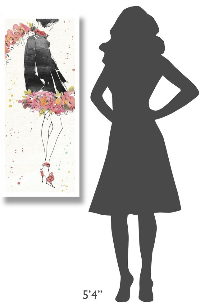 "Floral Fashion IV" Digital Paper Print by Anne Tavoletti, 18"x42"