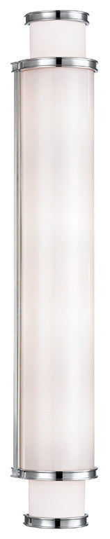 Malcolm 4-Light Bath Bracket With White Shade, Finish: Polished Nickel